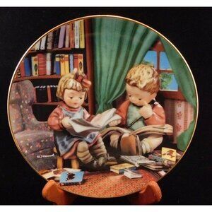 M.I. Hummel Budding Scholars Limited Edition Plate Trimmed In 23K Gold Danbury